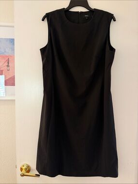 Theory Black Sleeveless Sheath Dress Size 12 | Career Office Minimalist